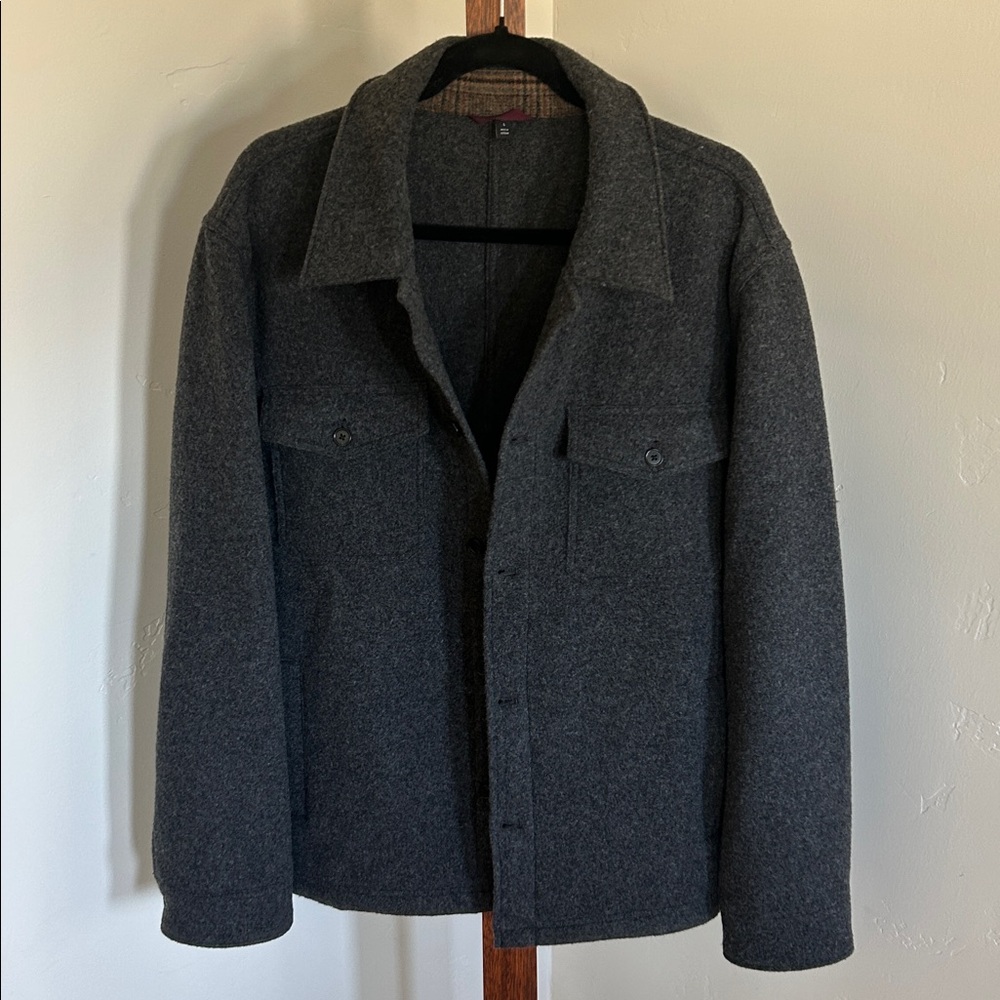 Bonobos Dark Gray Wool Lightweight Shirt Jacket - Picture 4 of 10